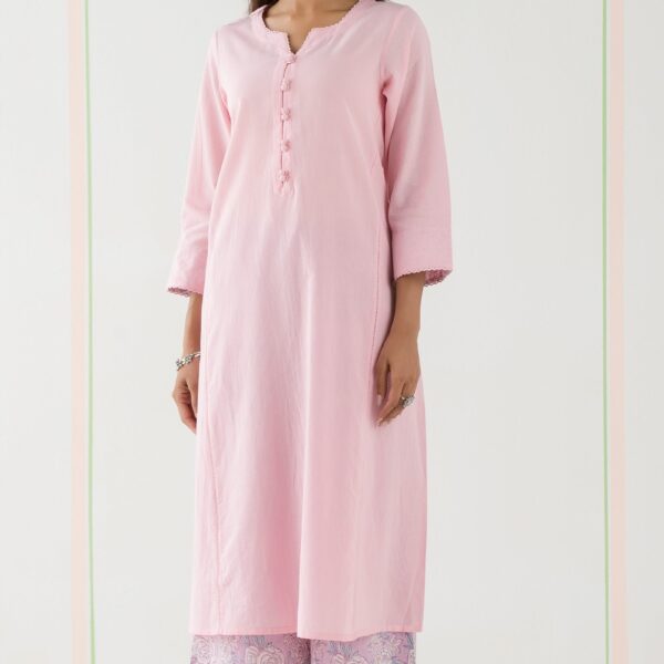 Gulbarg Pink Handloom Kurta