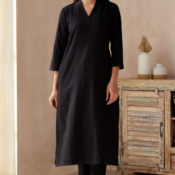 Roza Seher Black Kurta