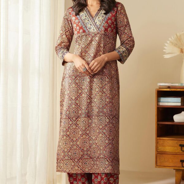 Sehra Nida Bagru Kurta