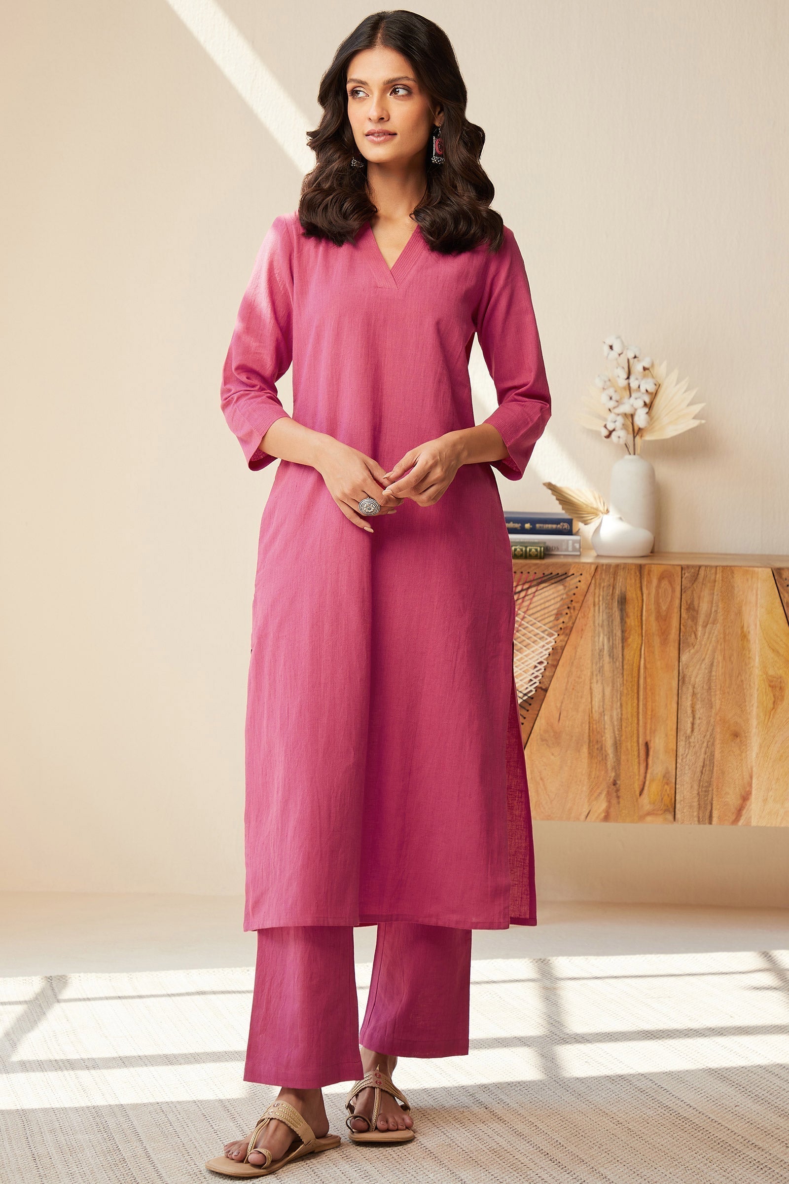3_179_780.jpg Roza Seher Rose Pink Kurta - Image 1