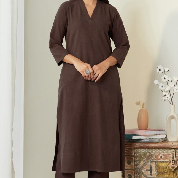 Roza Seher Brown Kurta