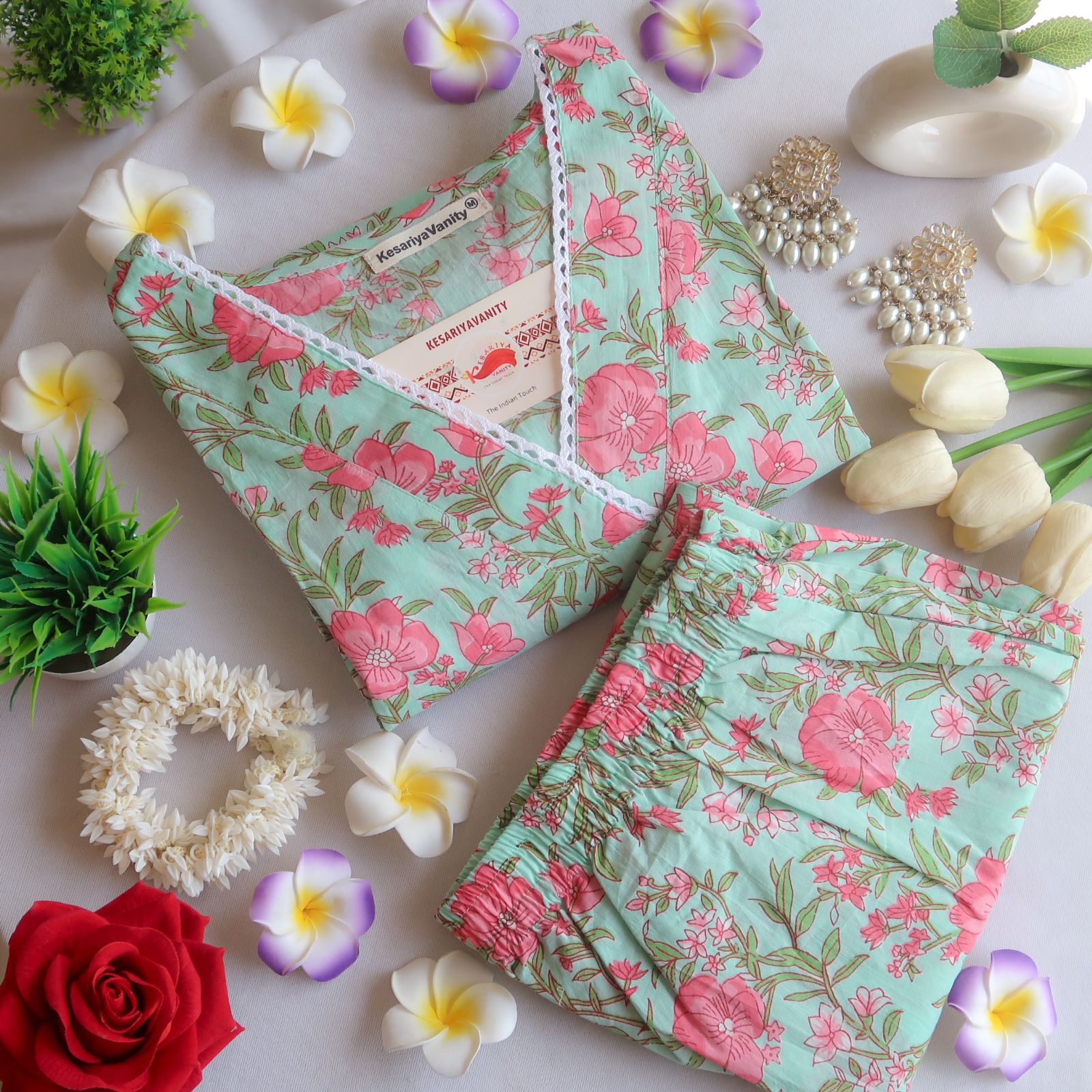 IMG-20240408-WA0048.jpg Pista Rose Lace Suit Set - Sukoon 3.0 (Slim Fit) - Image 1