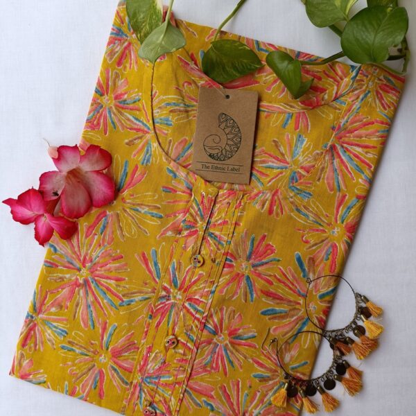 "Jashn" Mustard cotton Kurta