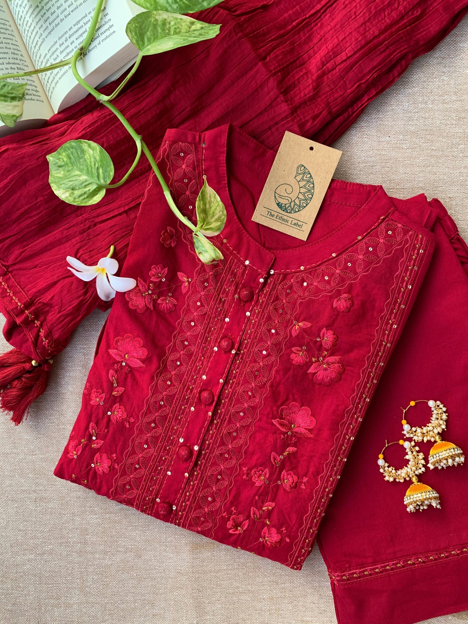 IMG_1176_48b3c9ea-1dcf-4697-9dd4-9bebc897e069-scaled-1.jpg "Ishika" Cotton Kurta Set(3pc) - Image 1