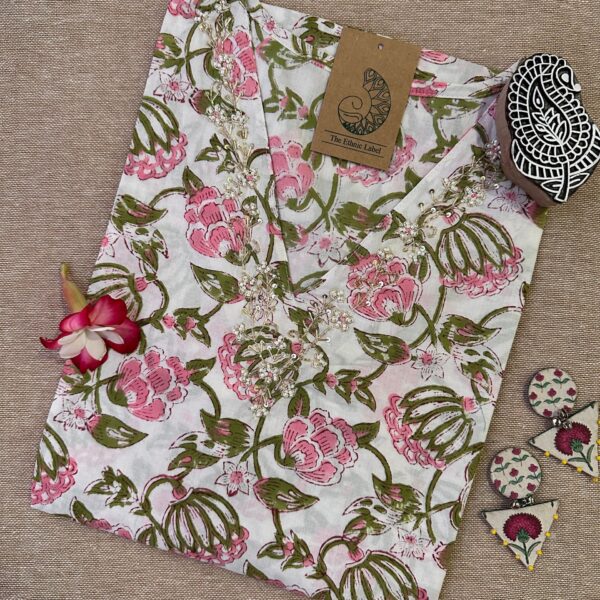 "Suhani" Hand Work Embellished Cotton kurta