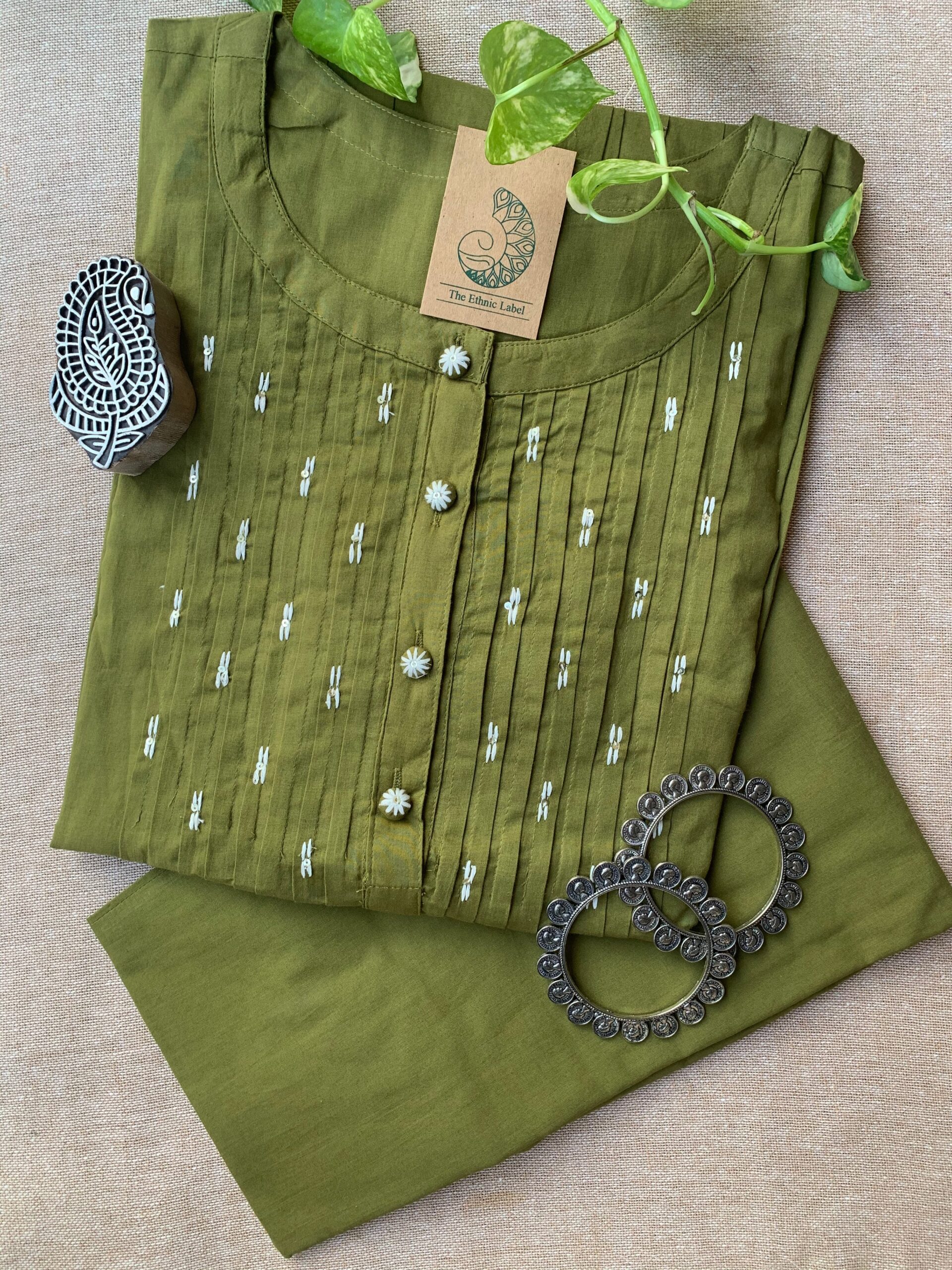 IMG_1580-scaled-1.jpg "Heena" Cotton Kurta with Pants (2pc) - Image 1