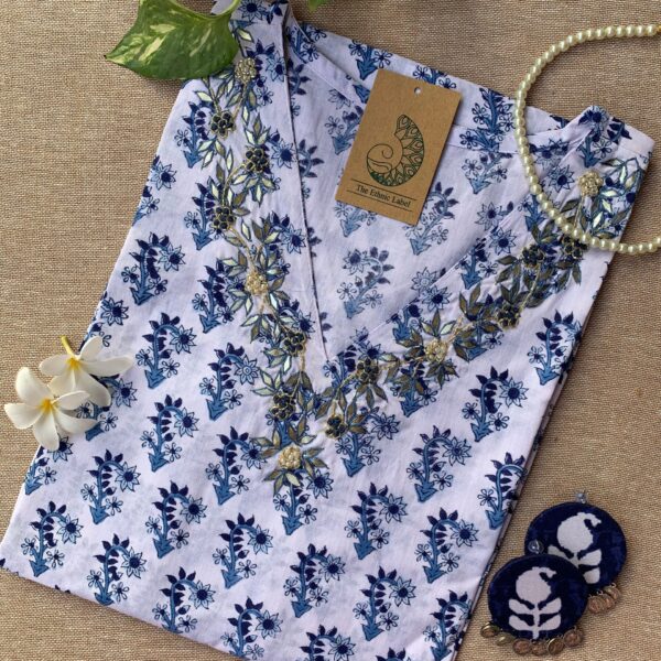 "Pari" Hand Work Embellished Cotton kurta