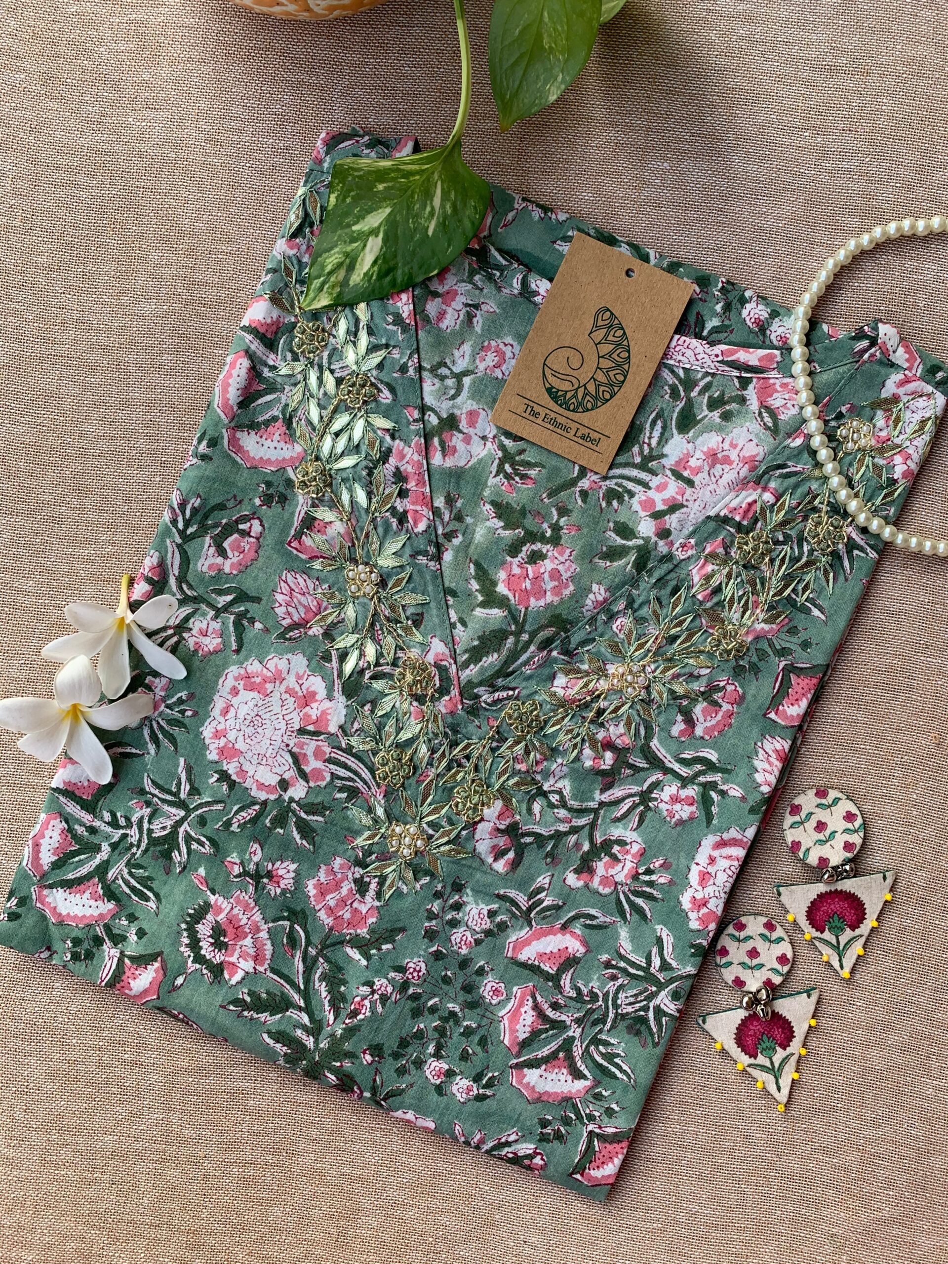 IMG_2329-scaled-1.jpg "Darsha" Hand Work Embellished Cotton kurta - Image 1