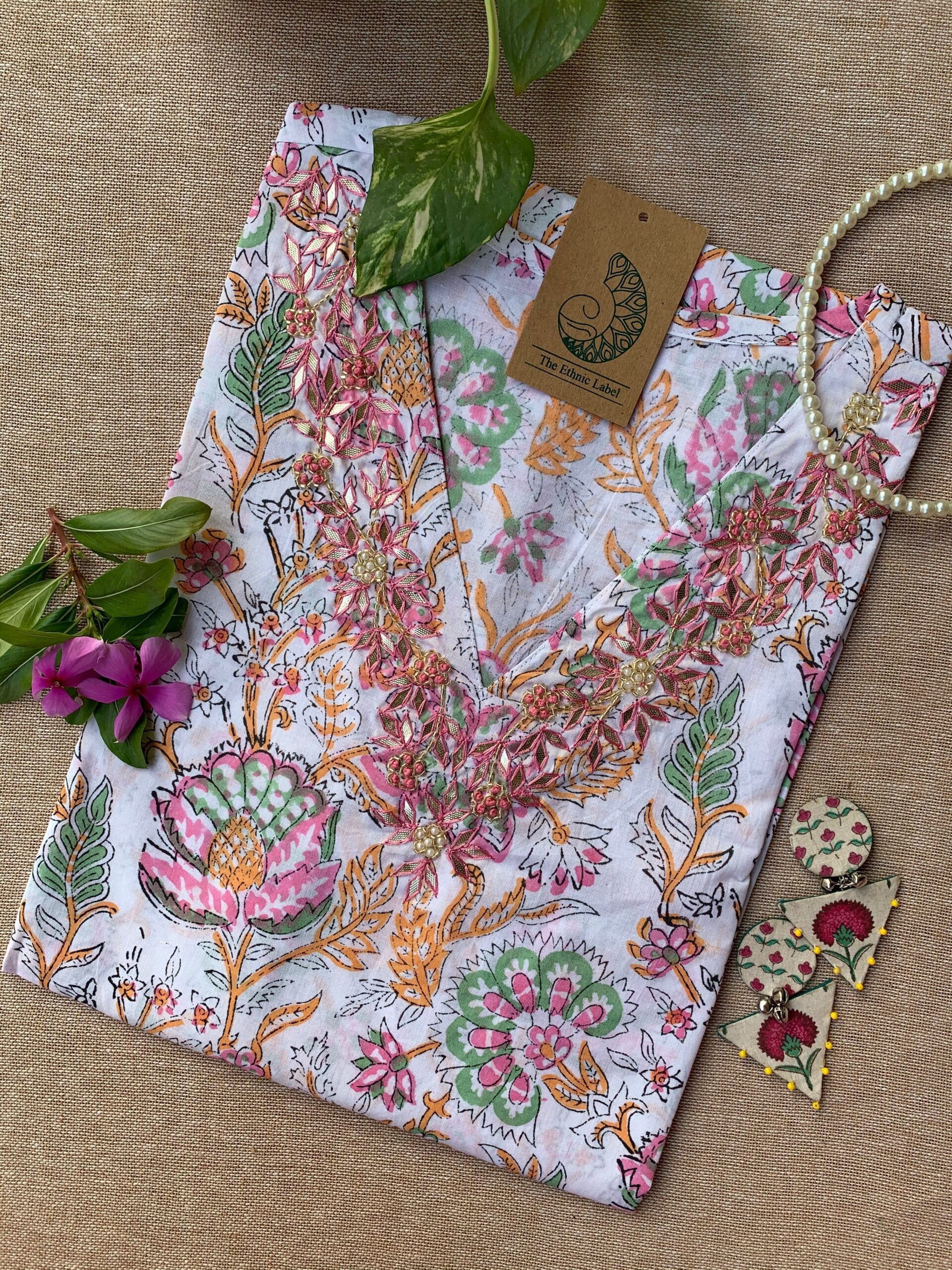 IMG_2339-scaled-1.jpg "Aabheri" Hand Work Embellished Cotton kurta - Image 1