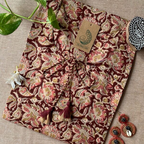 "Suri" Hand Block Printed Tassel Cotton kurta - Big Size