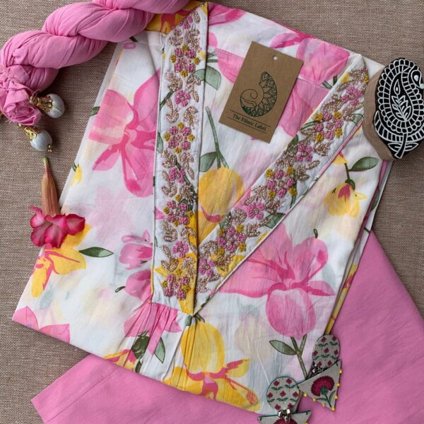 "Phool" Hand Block Printed Cotton Kurta Set(3pc)