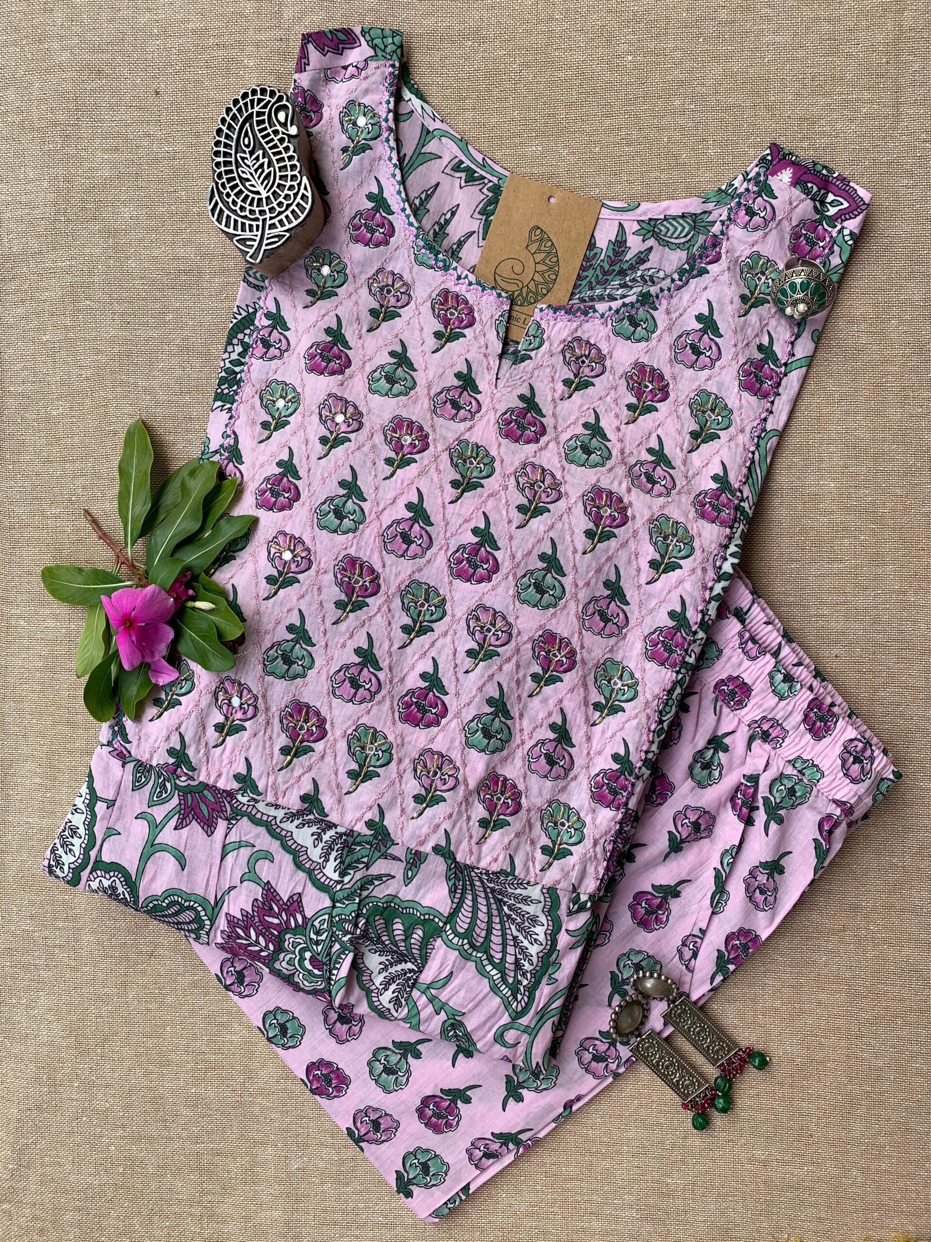 IMG_3719-scaled-1.jpg "Indu" Cotton Kurta with Pants (2pc) - Image 1