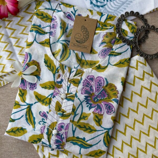 "Shabana" Hand Block Printed Kurta Set(3pc)