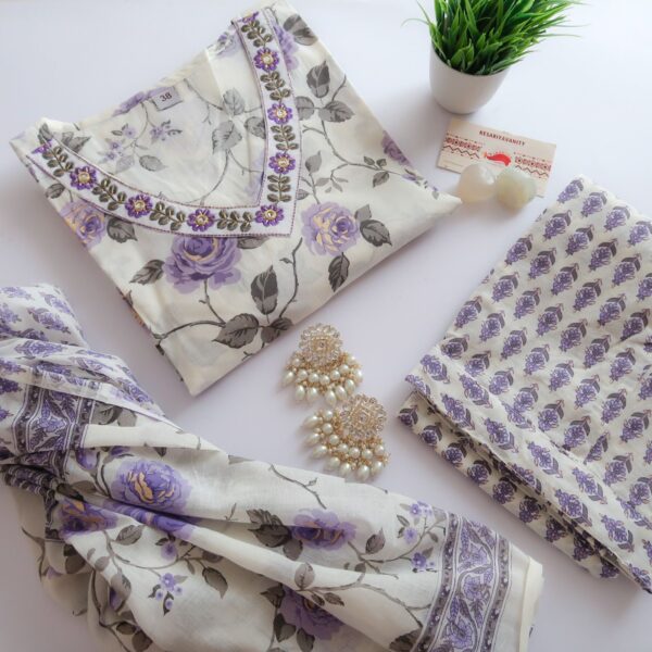 Luxurious Roses Cotton Suit